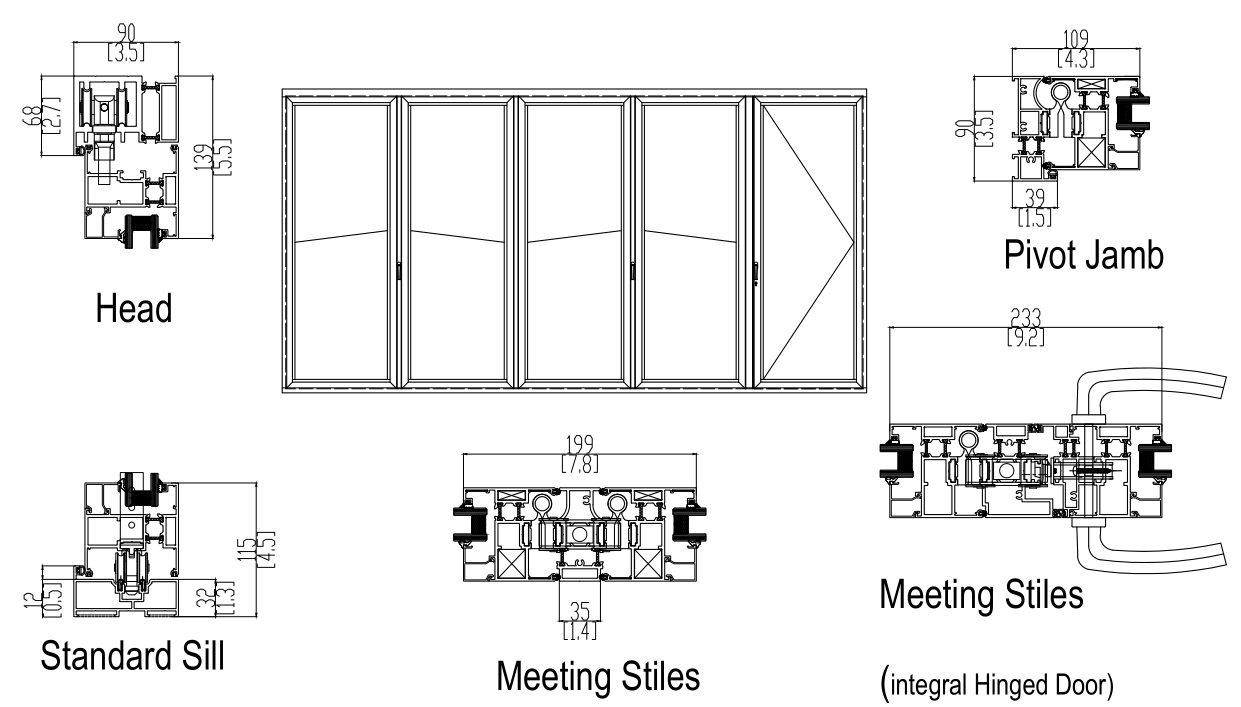 Passive Windows And Doors Sliding Aluminum Composite Wood Frames