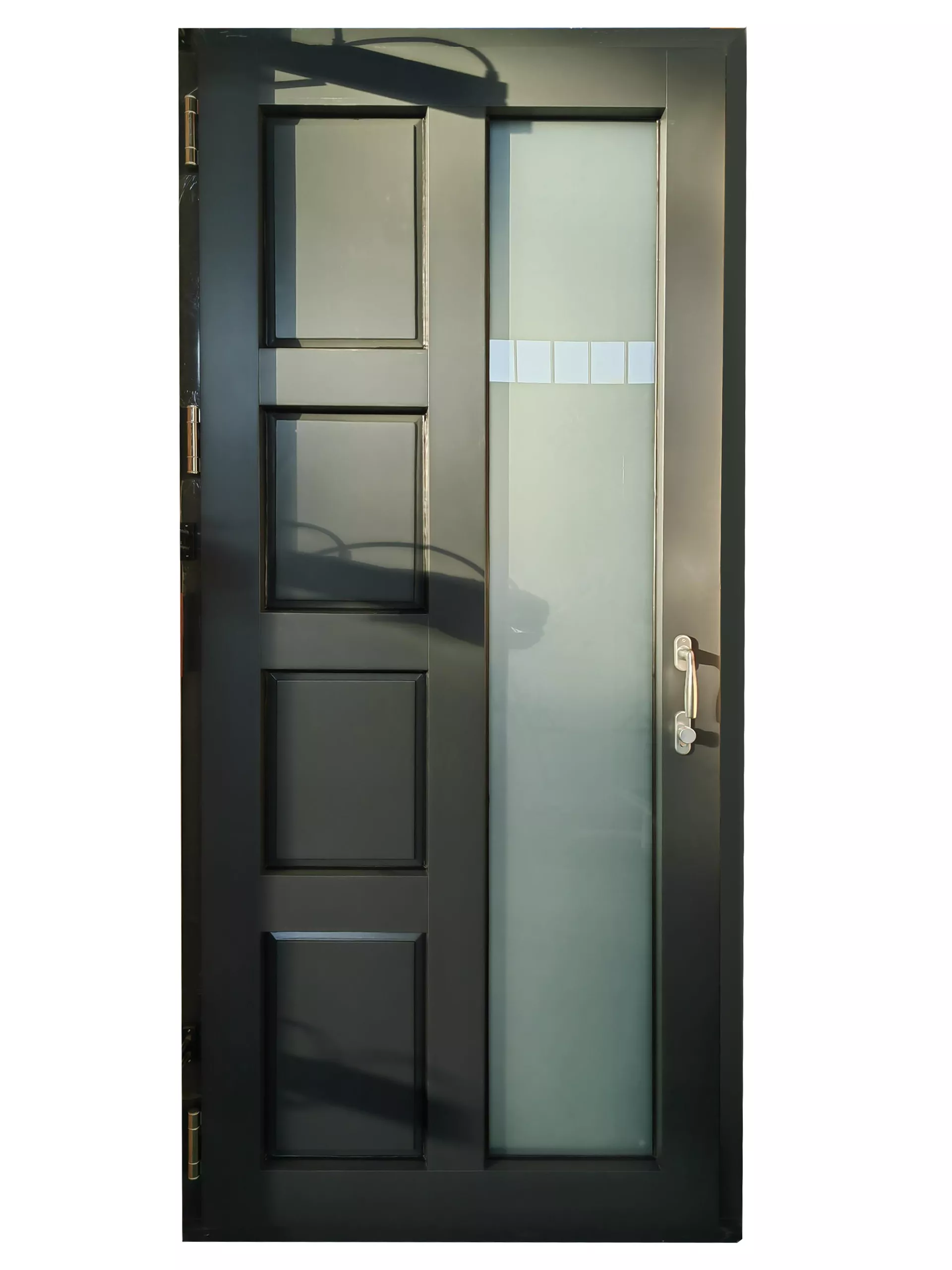 Swing door with decoration board